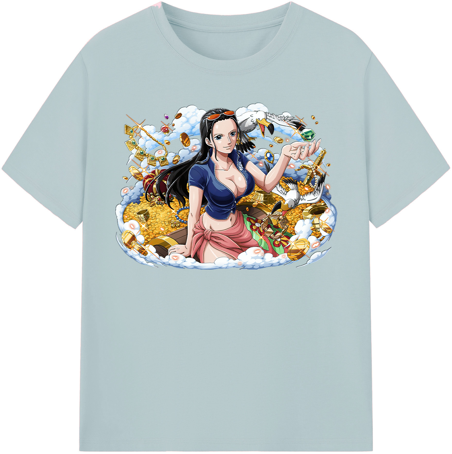 ワンピース ニコ・ロビン ONE PIECE Nico Robin 綿100％半袖Tシャツ（フロントプリント）